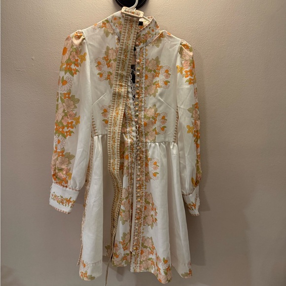 Beulah London Leila Floral Retro Dress Belted Button Up Tuckernuck Exclusive S